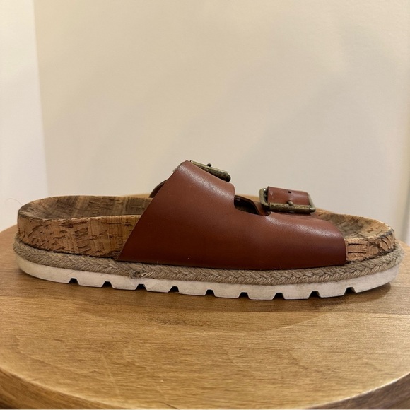 Esprit Brielle Sandals Womens Size 6.5M Brown Chestnut Cork Like Base White Heel - Picture 5 of 14